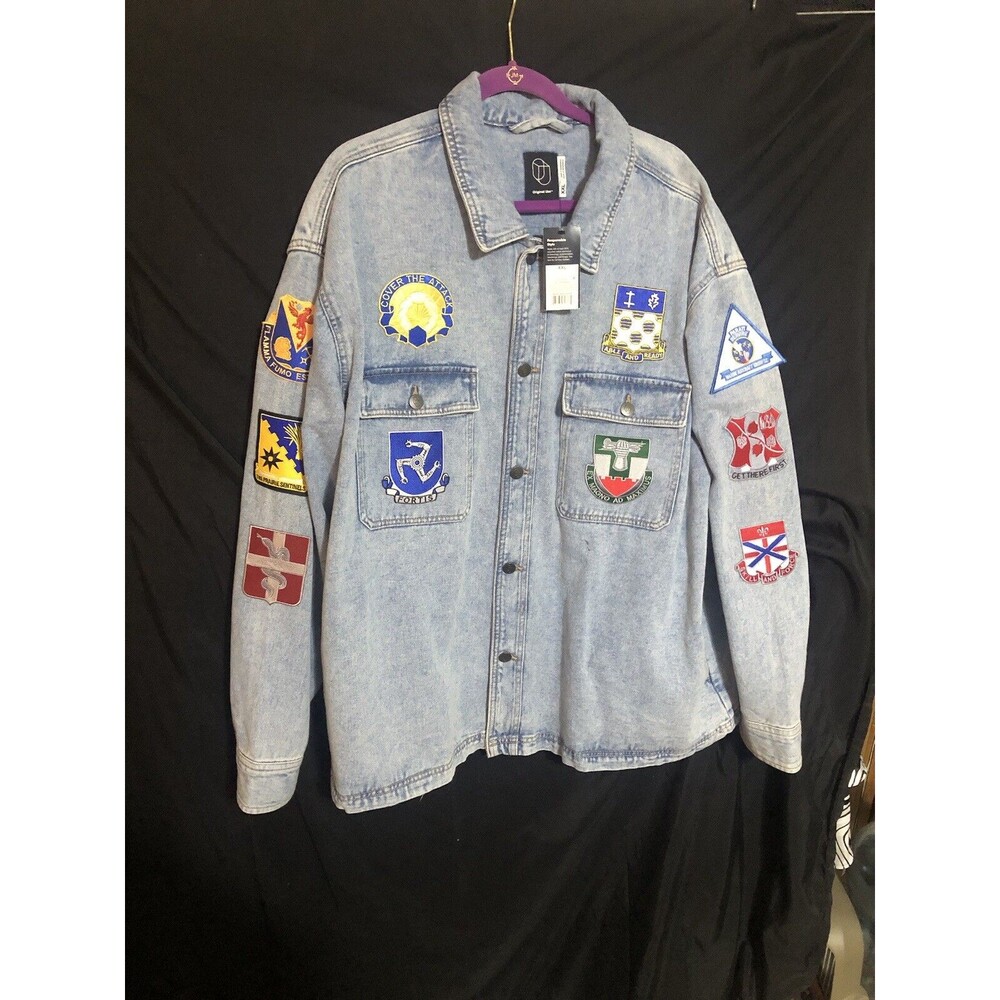 Original Use Mens 2XLarge Denim Button Up Jacket-(Only 1) One Of A Kind Made!